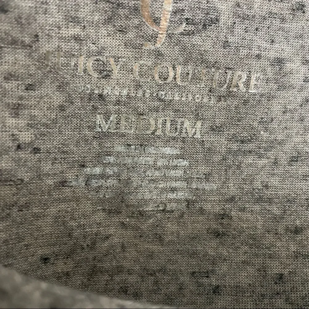 Juicy Couture Gray Short Sleeved Shirt With Metallic Leopard Design Size Medium